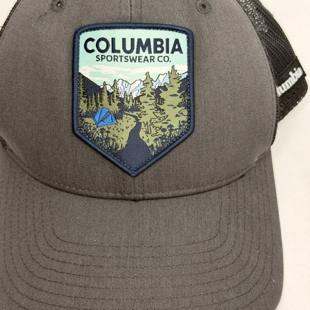 Columbia Sportswear Trucker Hat Lot of 2 Mens Snapback Mesh Back Grey Blk White